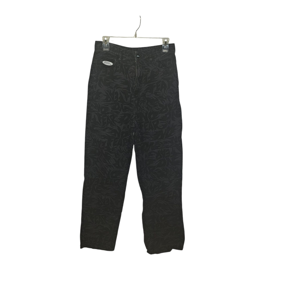 No Fear x H&M Jeans-Womens-Size 6-Dark On Dark Logo‎ Pattern Black/Gray